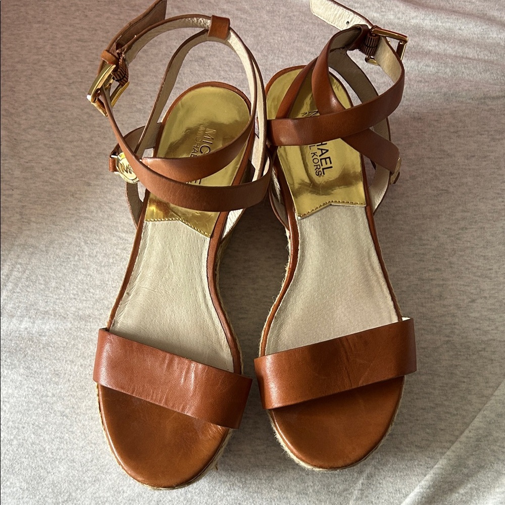 Michael Kors Brown Leather Sandals